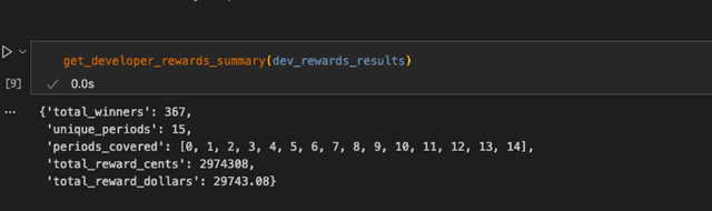 Developer Rewards Payout